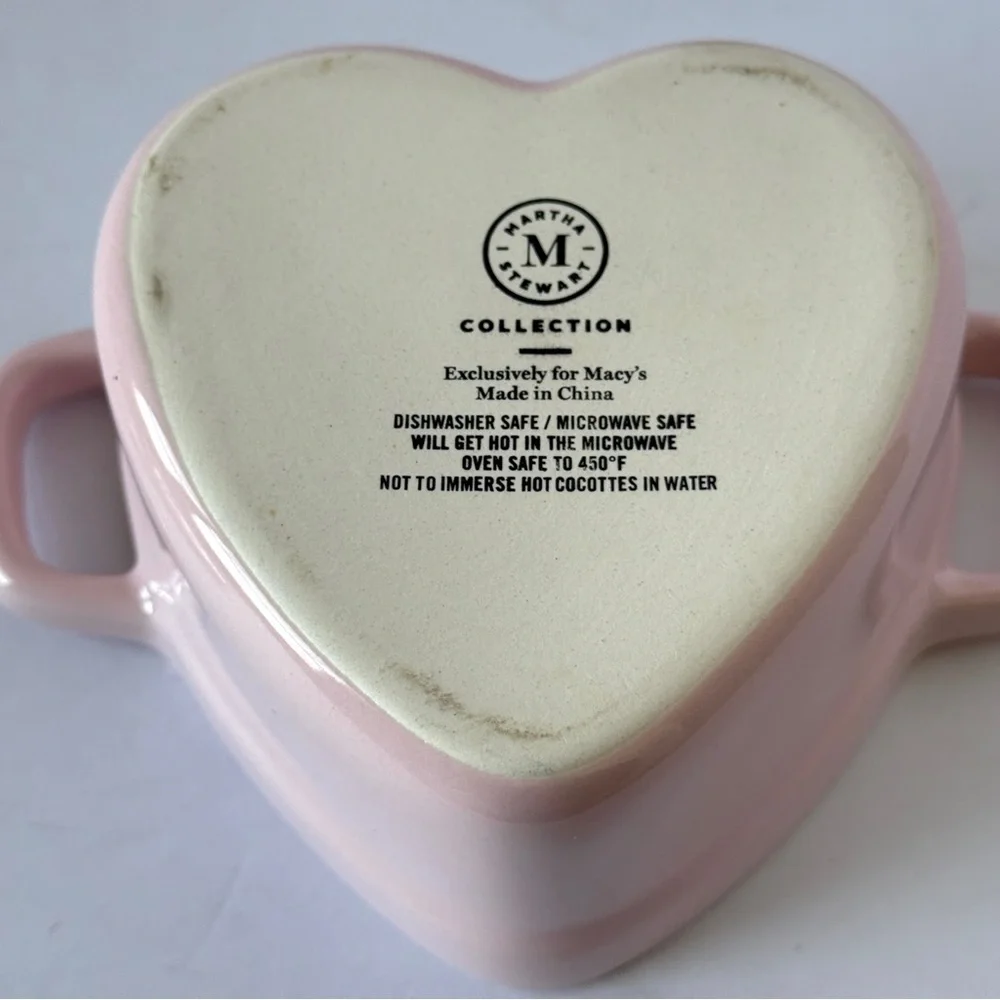 Martha Stewart Heart Cocottes Stoneware - Blush Pink